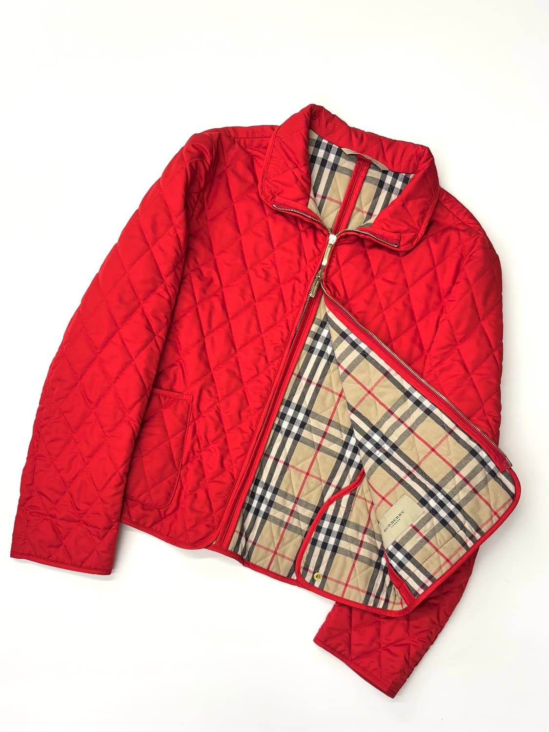 Burberry 버버리 레드 퀄팅 집업 자켓 상품이미지2