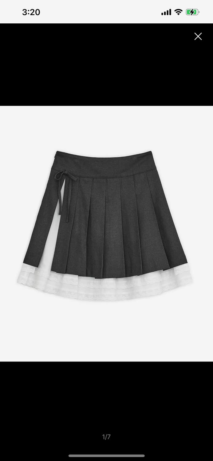 허그유어스킨 슬릿 플리츠 미디스커트  상품이미지1