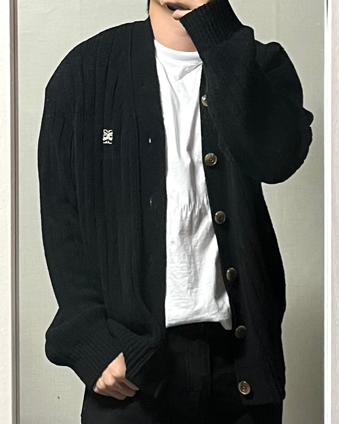 세터 부클 가디건 클래식 블랙 상품이미지1