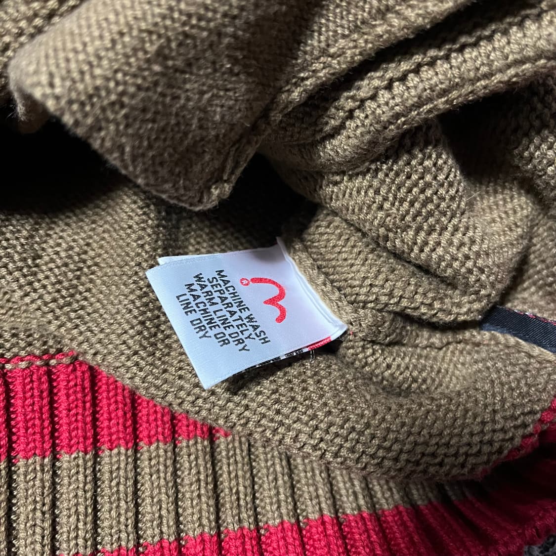 에비수 자수 코튼 니트 집업  상품이미지5