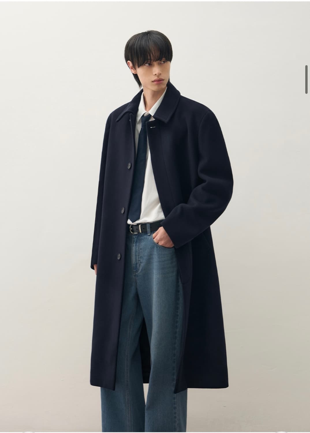 (L) 드로우핏 프리미어 울 발마칸 체스터 코트 [NAVY] 판매 상품이미지7