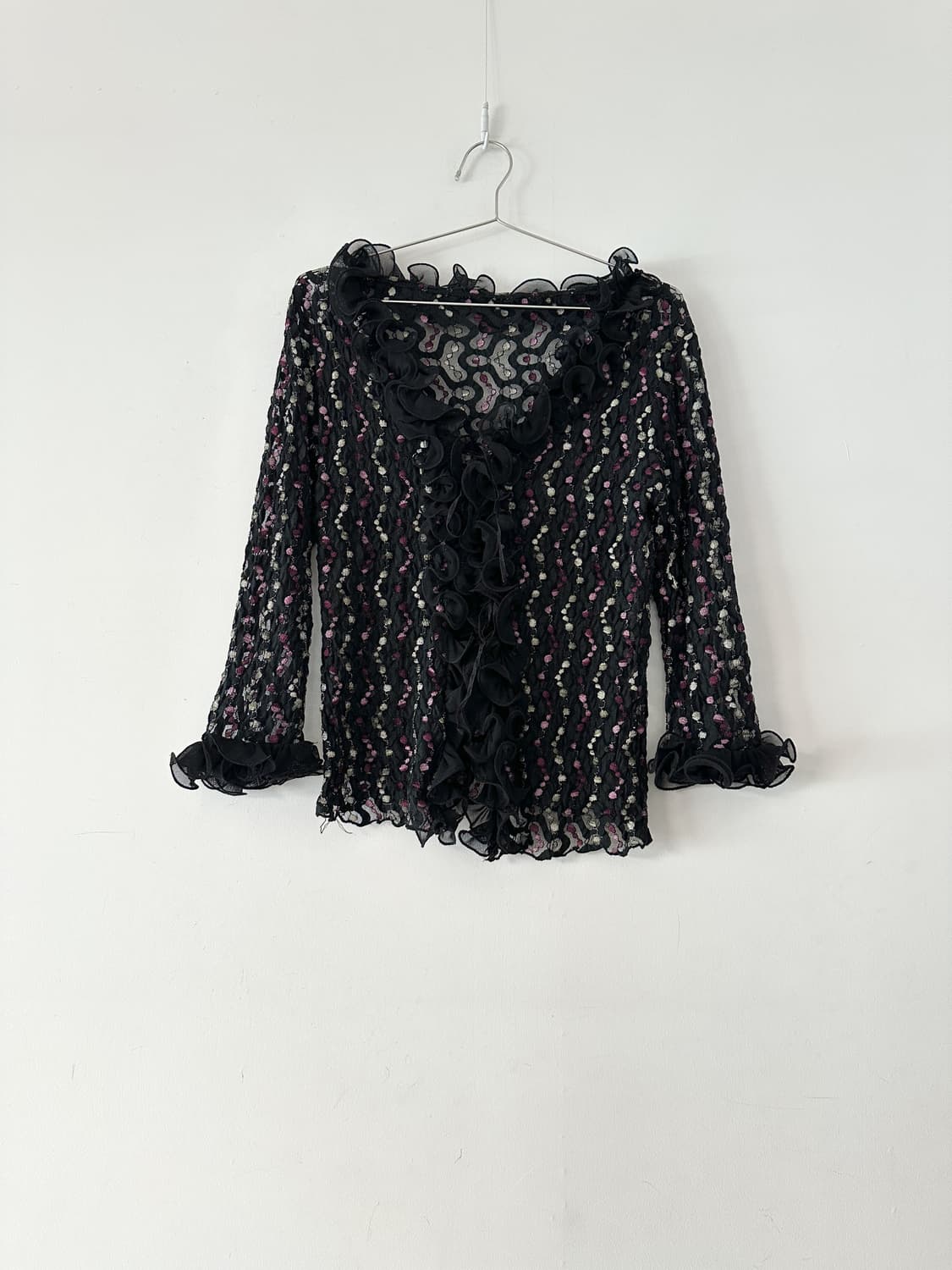 Color dot ruffle blouse 상품이미지1