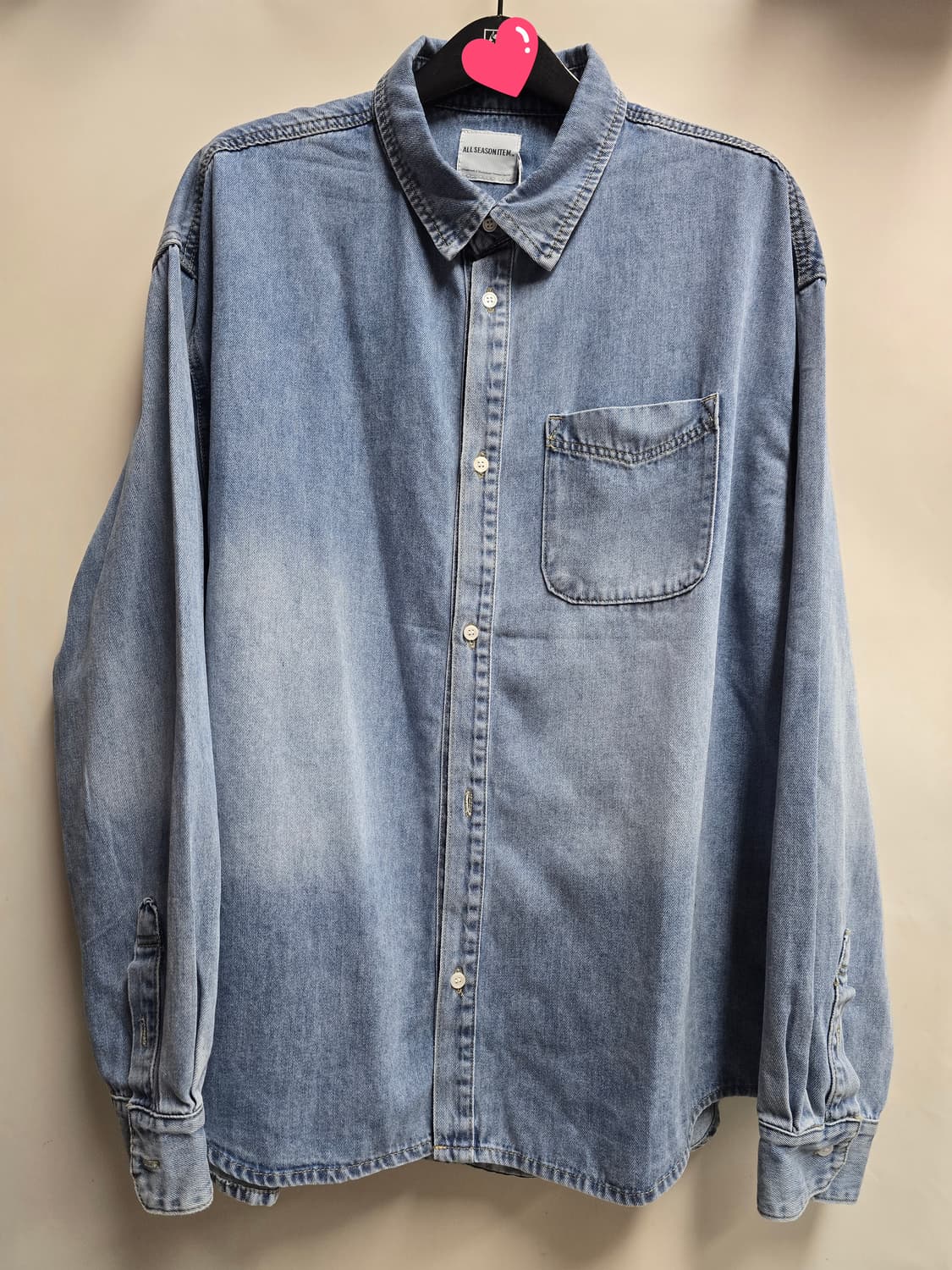 새상품)빅사이즈 데님 셔츠 3XL 상품이미지1