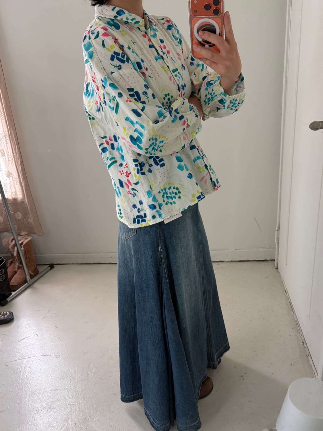 일본빈티지 모리 수채화 아방셔츠 상품이미지3