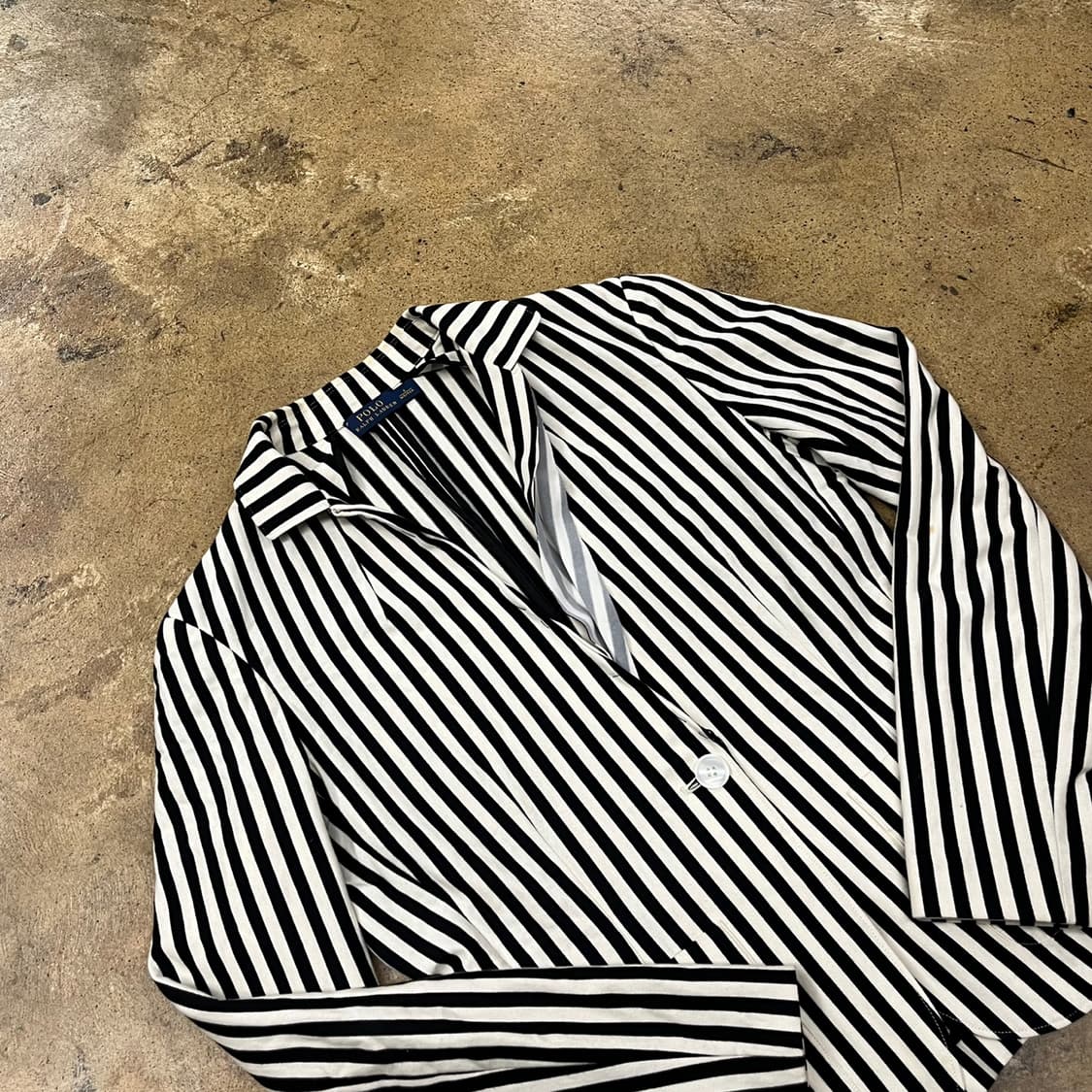 [정품/6] 폴로 랄프로렌 스트라이프 셔츠 블랙 화이트 b17 상품이미지1