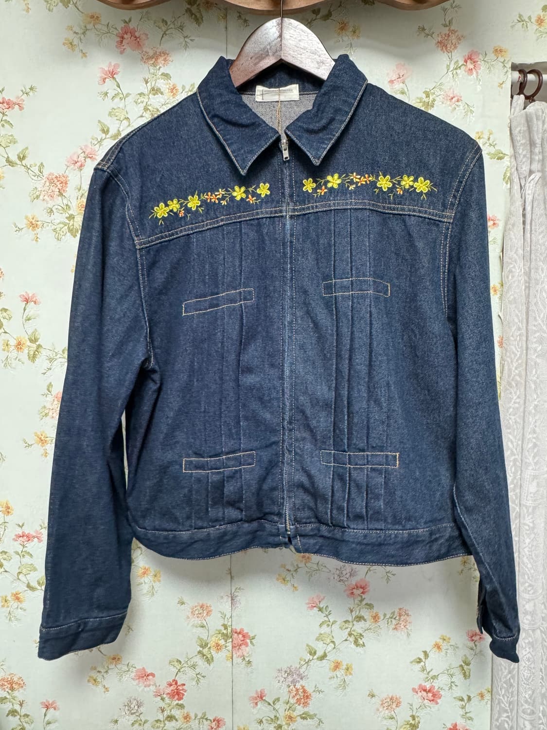 꽃자수 데님자켓 상품이미지1