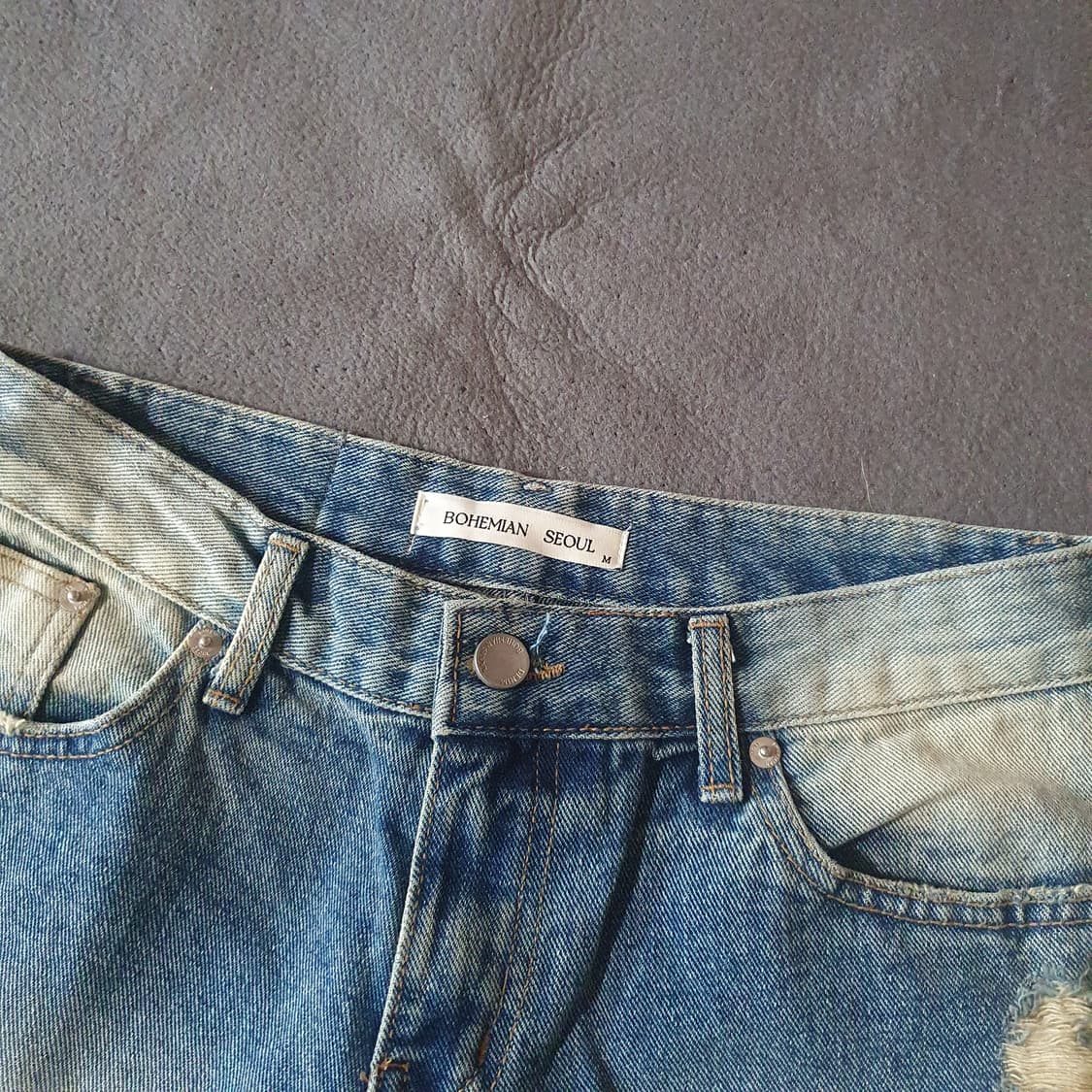 보헤미안서울 데미지 와이드 데님 팬츠 M 상품이미지5