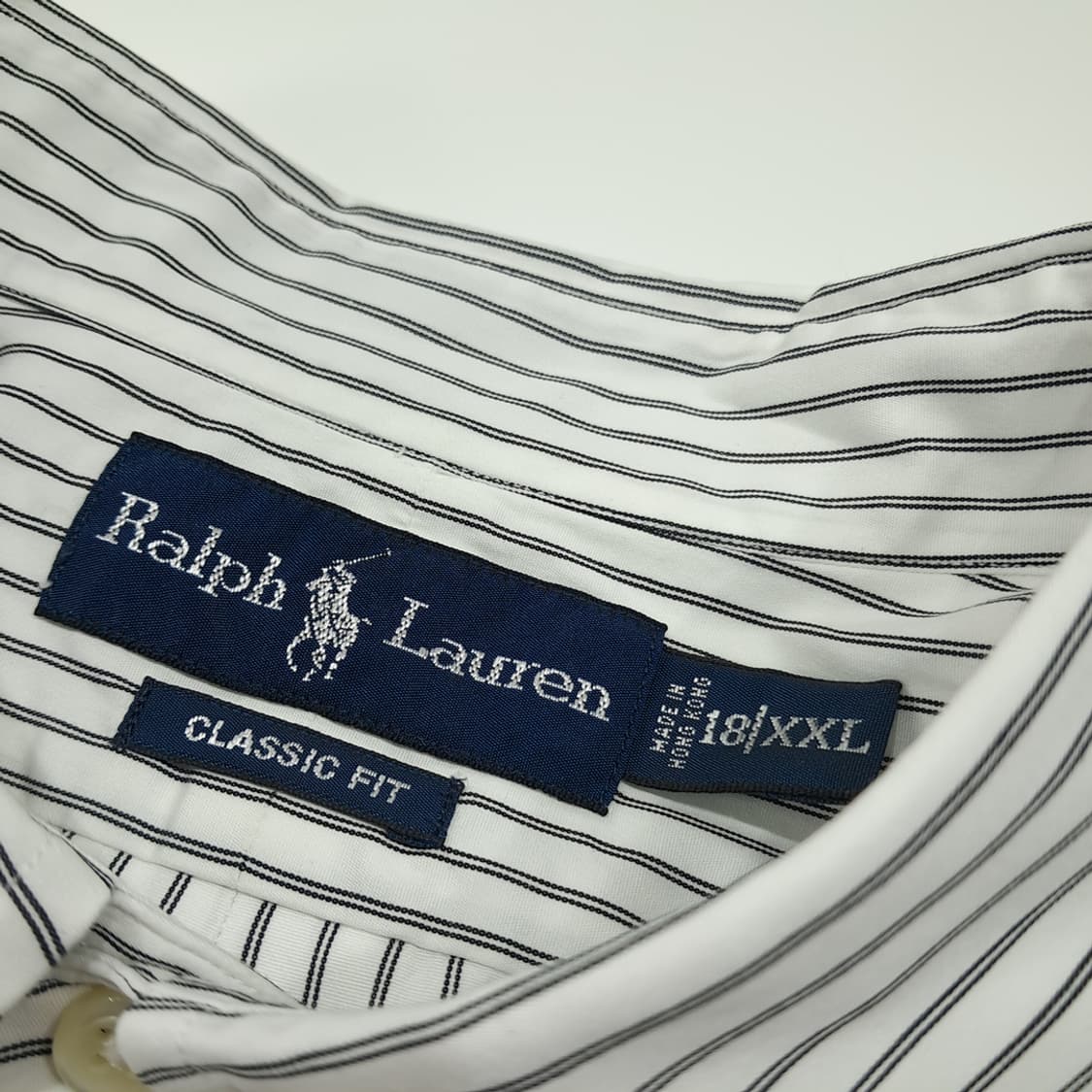 CL615 2XL 폴로 90s 홍콩판 모던 스트라이프 네이비 셔츠 남방 상품이미지3