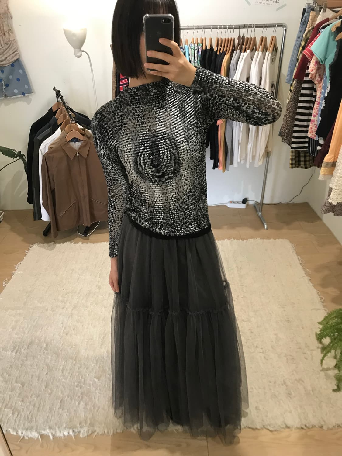 Vintage frill mesh skirt 상품이미지5