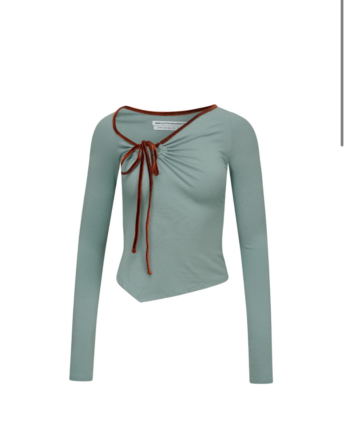 스컬프터  Zen Velvet Trimming Top Dusty Blue 상품이미지2