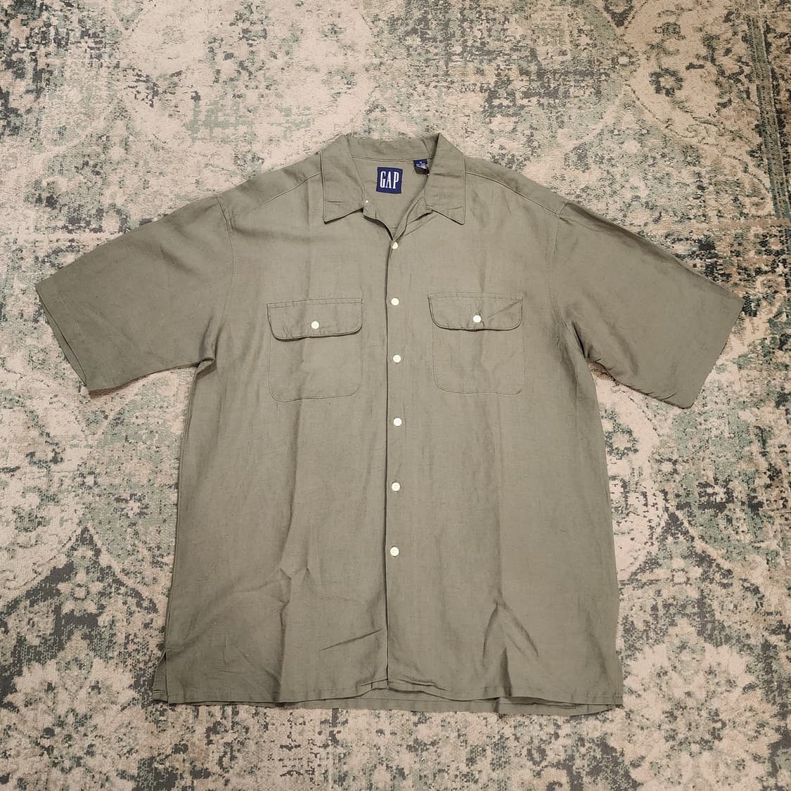 90s 제작 OLD GAP 오픈카라 린넨셔츠 상품이미지2