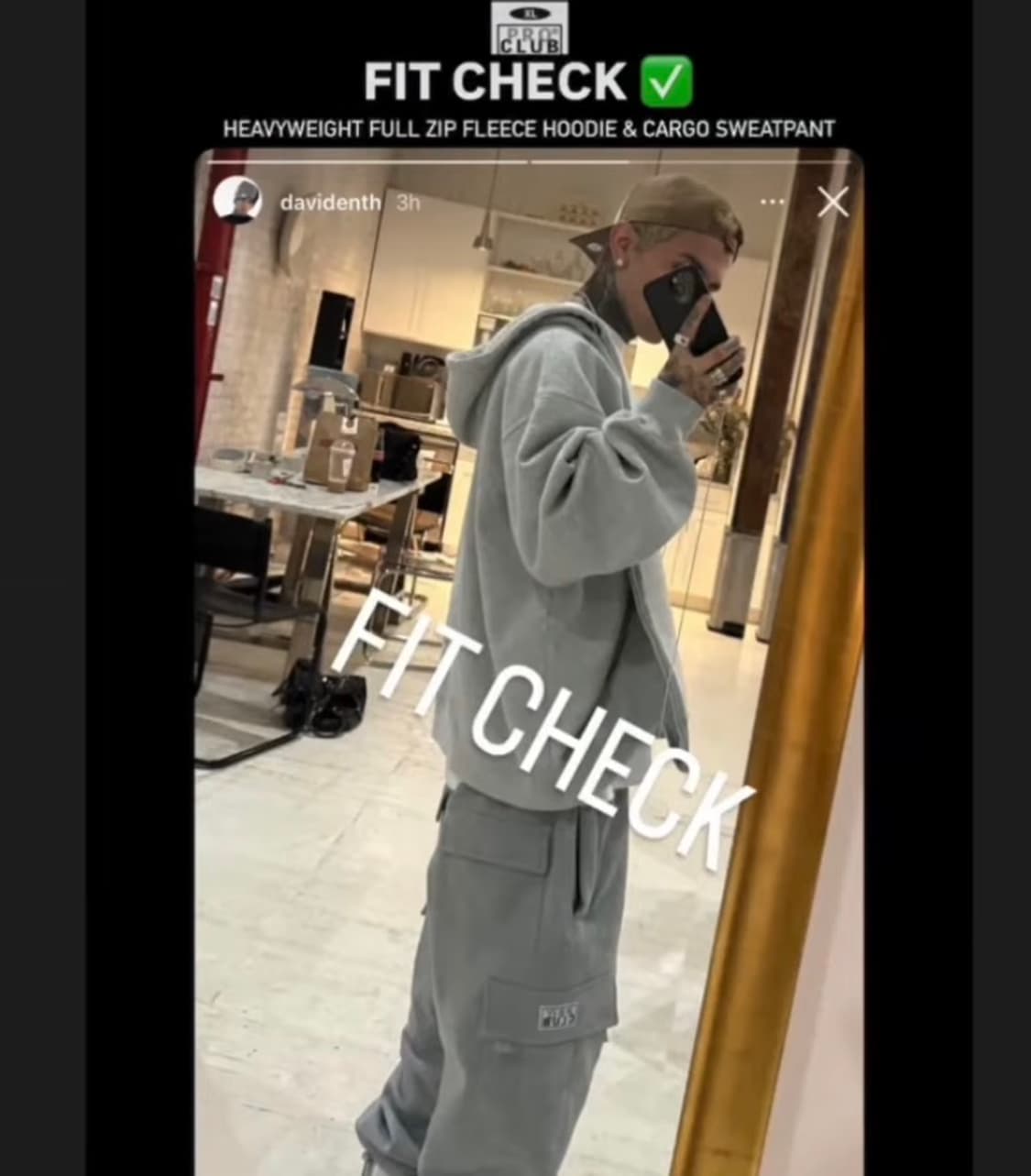 pro club 카고 스웻팬츠 그레이L 상품이미지8