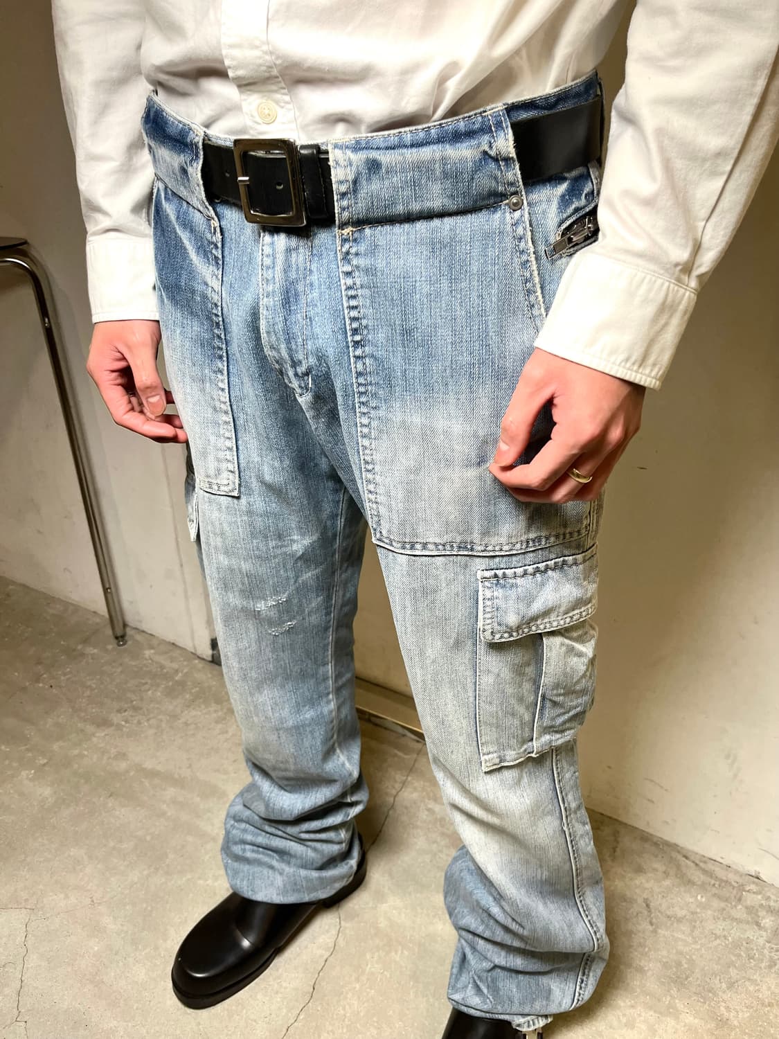 Detail Cargo Wide Denim Pants 상품이미지2