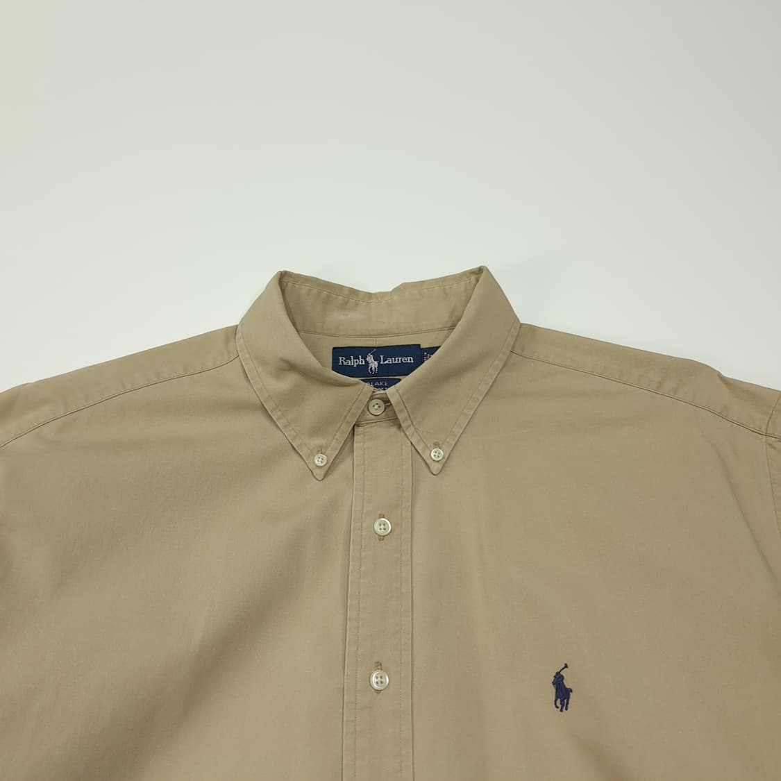 CL519 XL 폴로 90s 코튼 버튼다운 베이지 셔츠 남방 상품이미지2