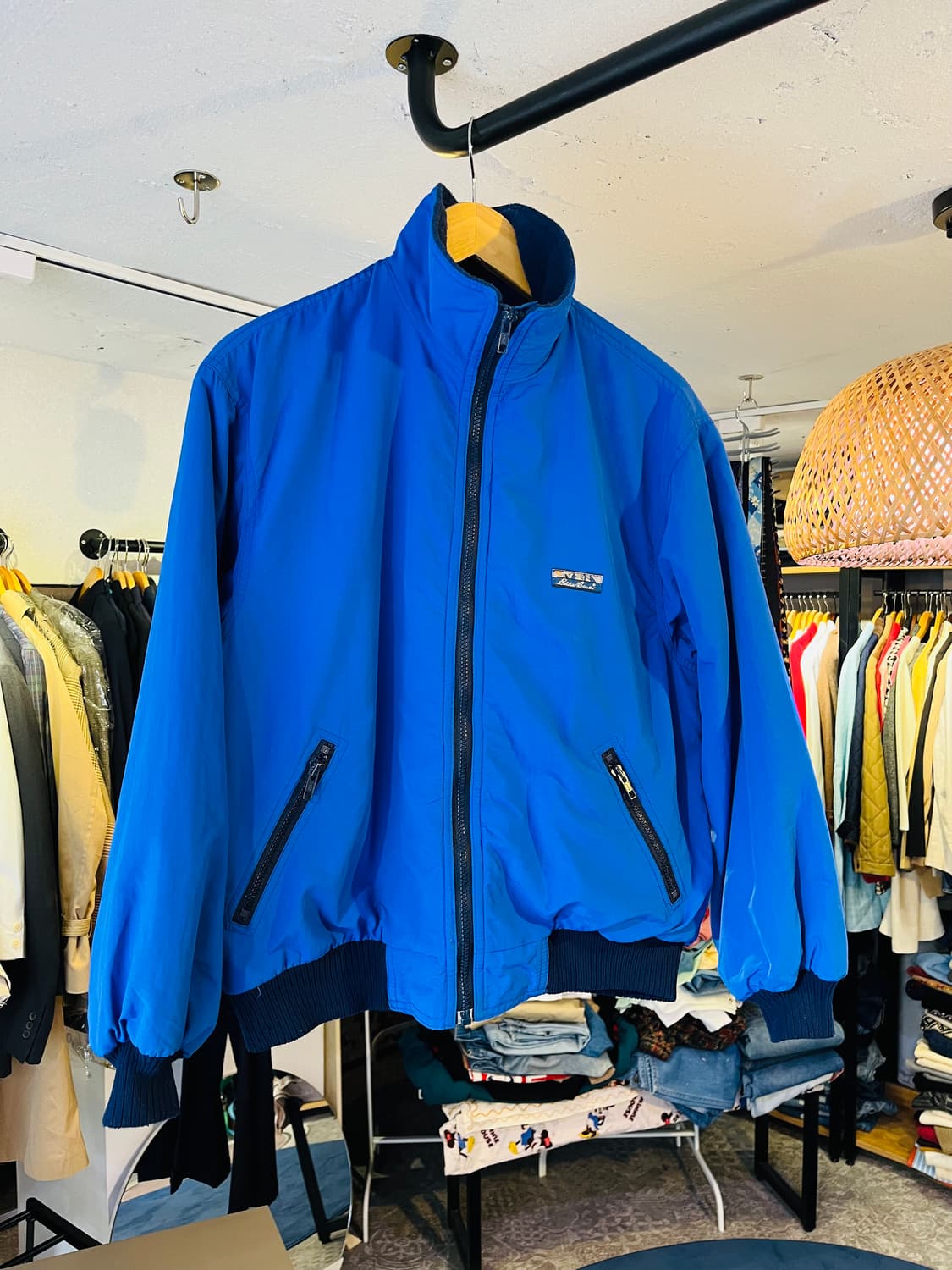 90‘s 에디 바우어 블루 나일론 플리스 자켓(미국제) 상품이미지1