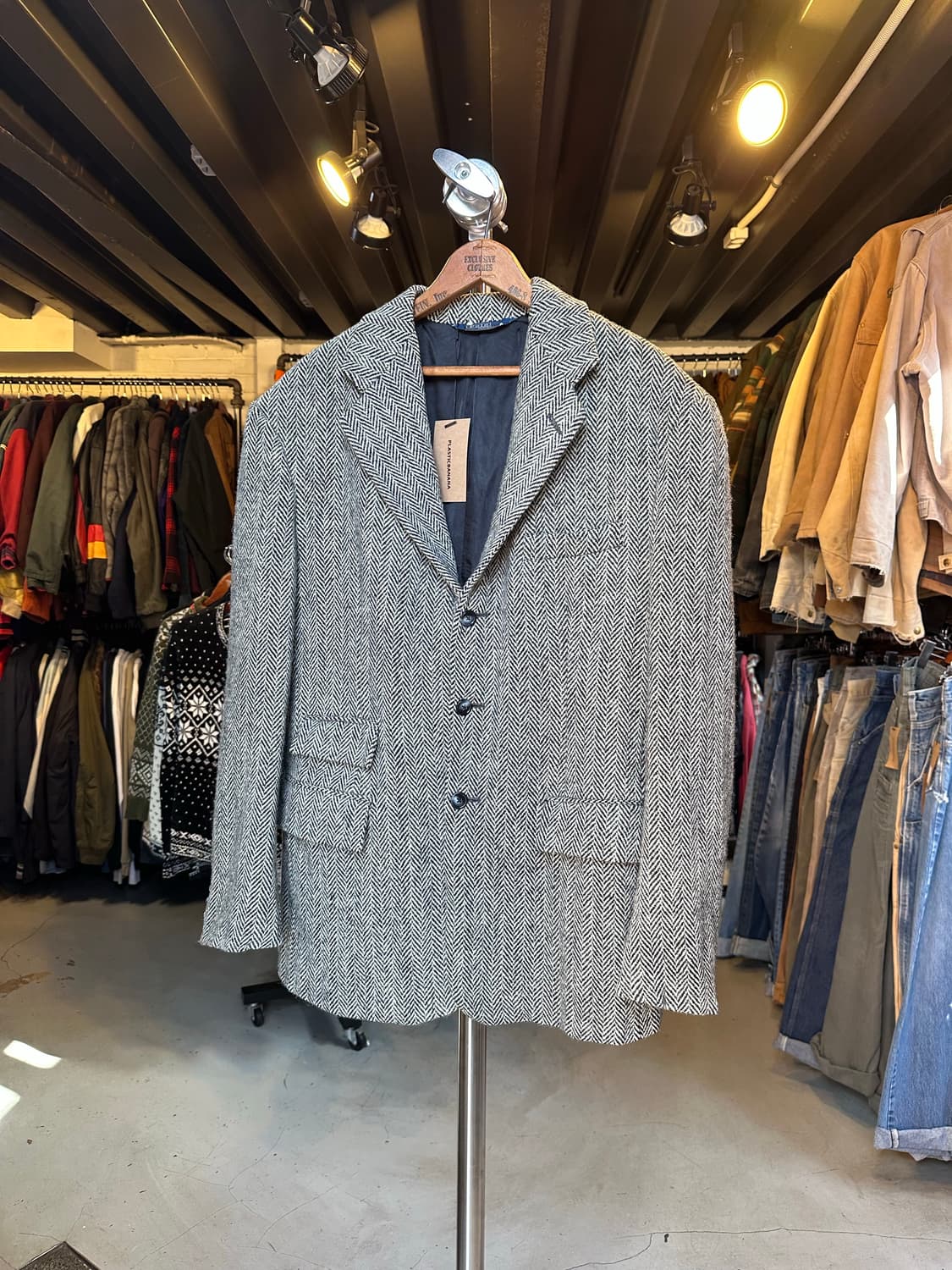 90s 폴로 랄프로렌 해리스 트위드 헤링본 자켓 made in usa 상품이미지1