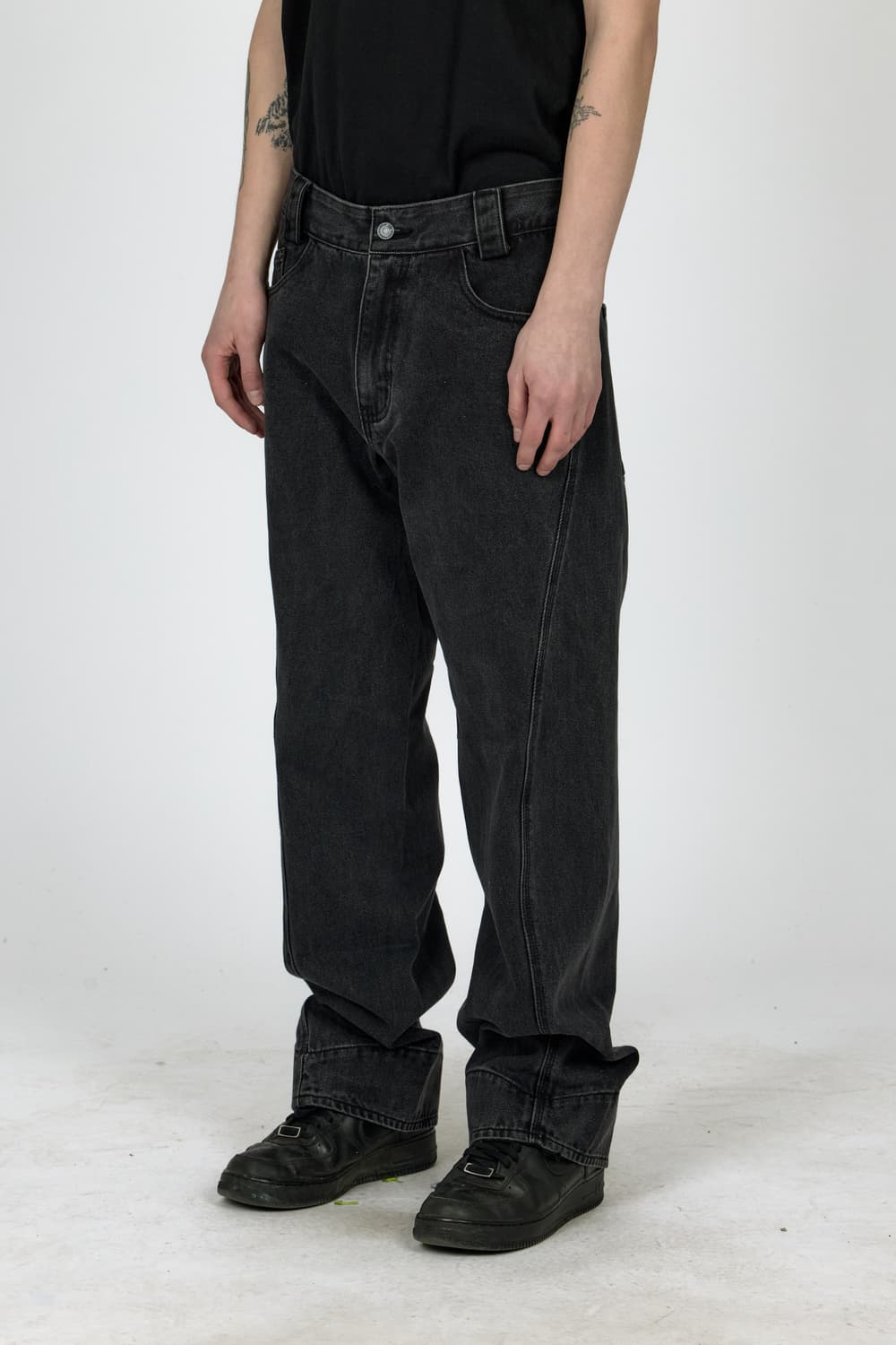 Plastic product drift denim pants 상품이미지1