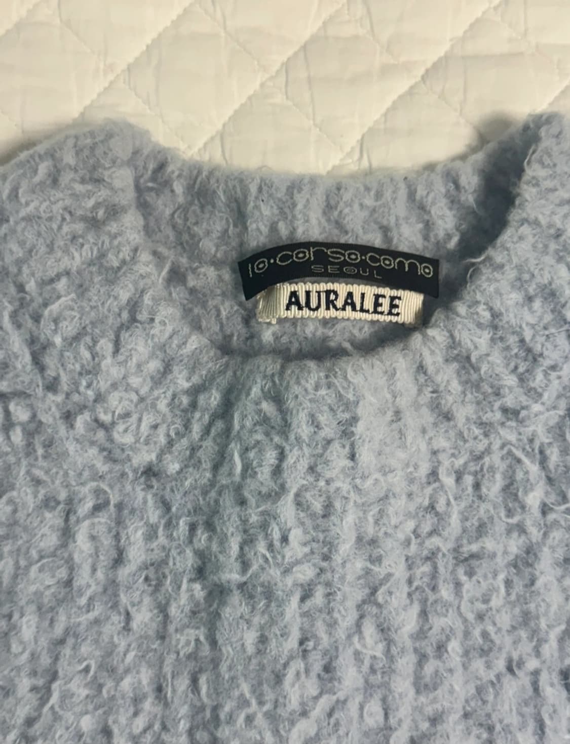 오라리 풀오버 하늘색 니트 상품이미지3