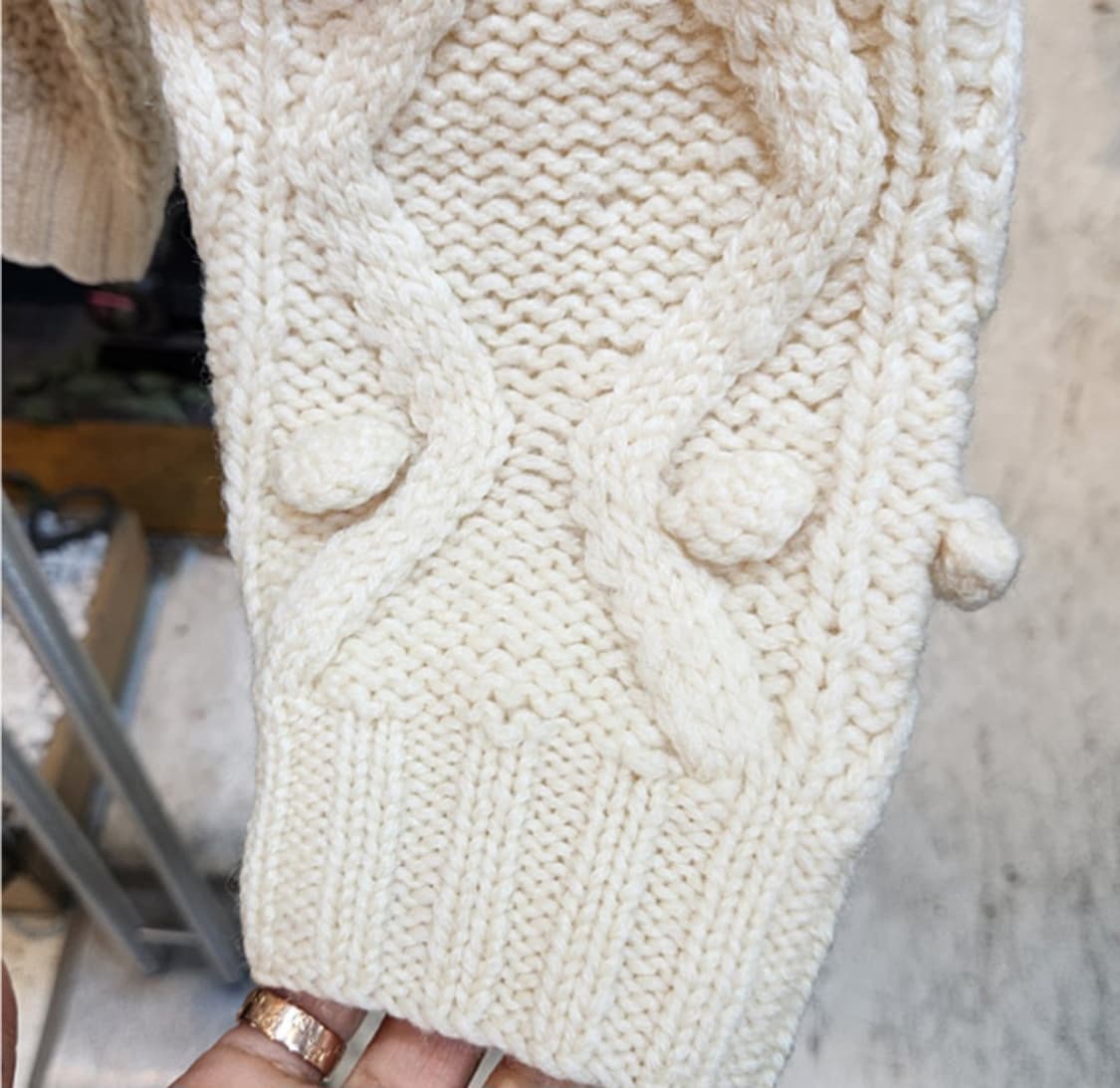 jun saito 폼폼 울 아이보리 스웨터 빈티지 가디건 상품이미지8