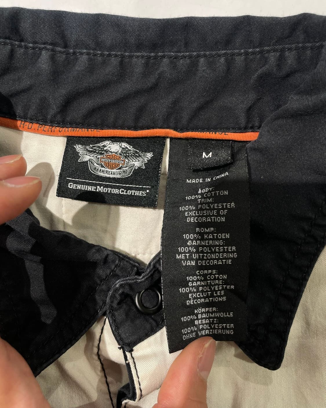할리 데이비슨 투 톤 모터 사이클 크롭 하프 셔츠 상품이미지7