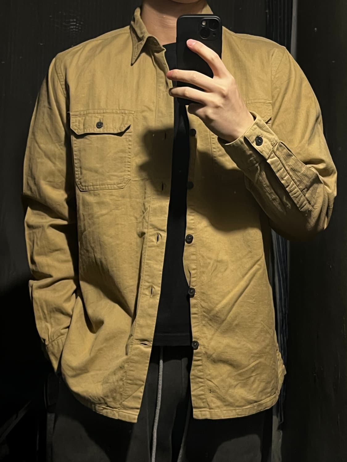 팀버랜드 샌드 베이지 투포켓 레귤러핏 워크웨어 코튼 남방 셔츠 L 상품이미지2