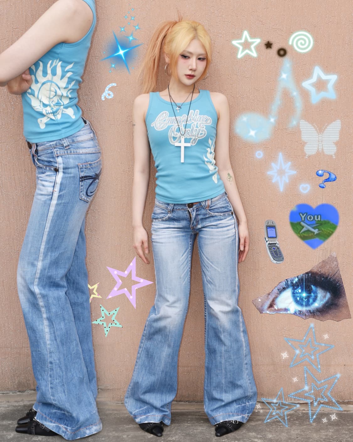 블루 캔디 스컬 탱크 상품이미지8