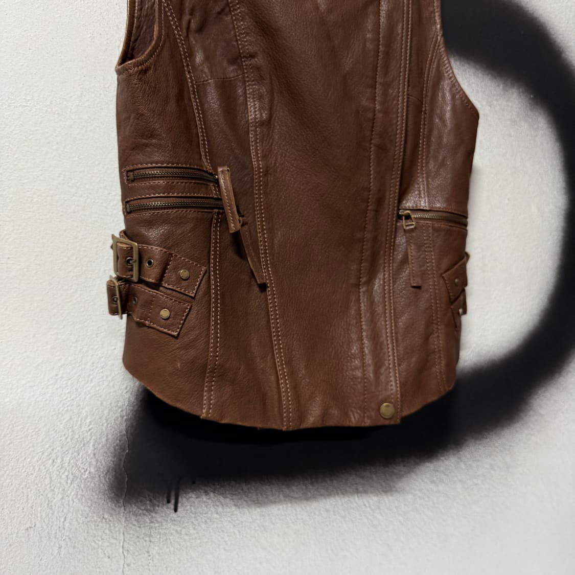 VTG 빈티지 100% 쉽스킨 양가죽 크롭 베스트 상품이미지5