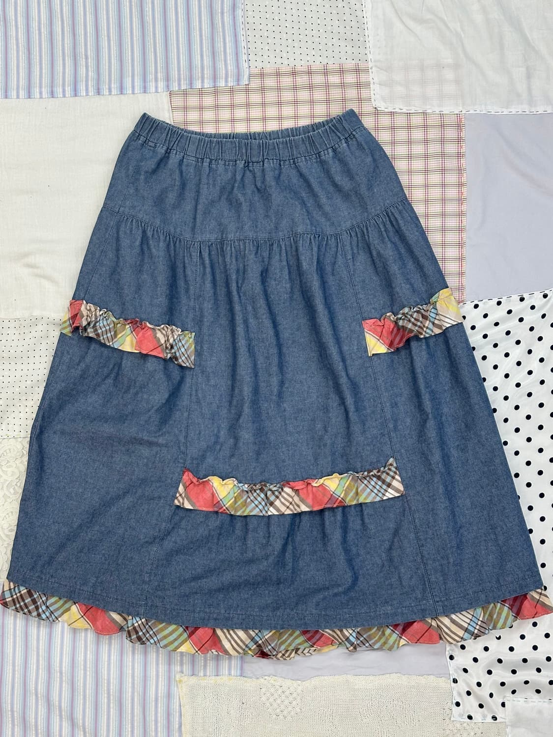 체크 프릴 스커트 상품이미지4