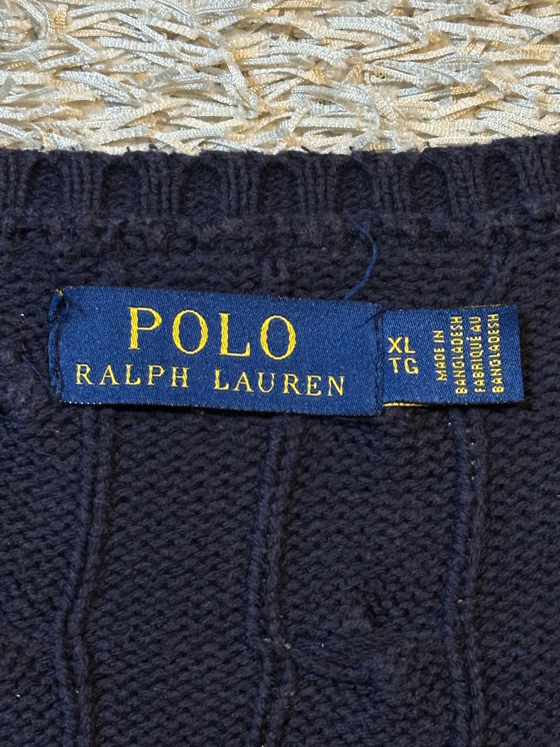 폴로 랄프로렌 신형 레드포니 케이블 코튼 꽈배기 니트 네이비 상품이미지4