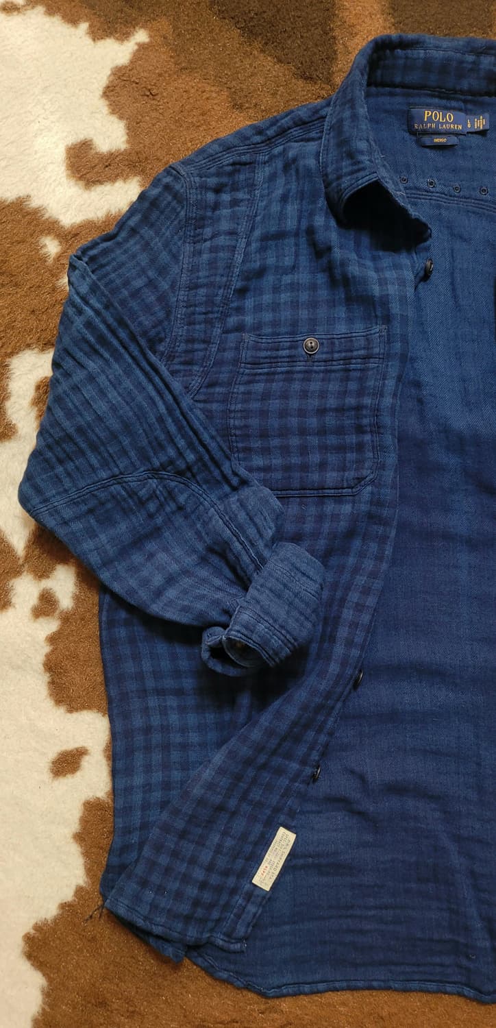 폴로 랄프로렌 남성용 인디고 체크 남방(L) 상품이미지10