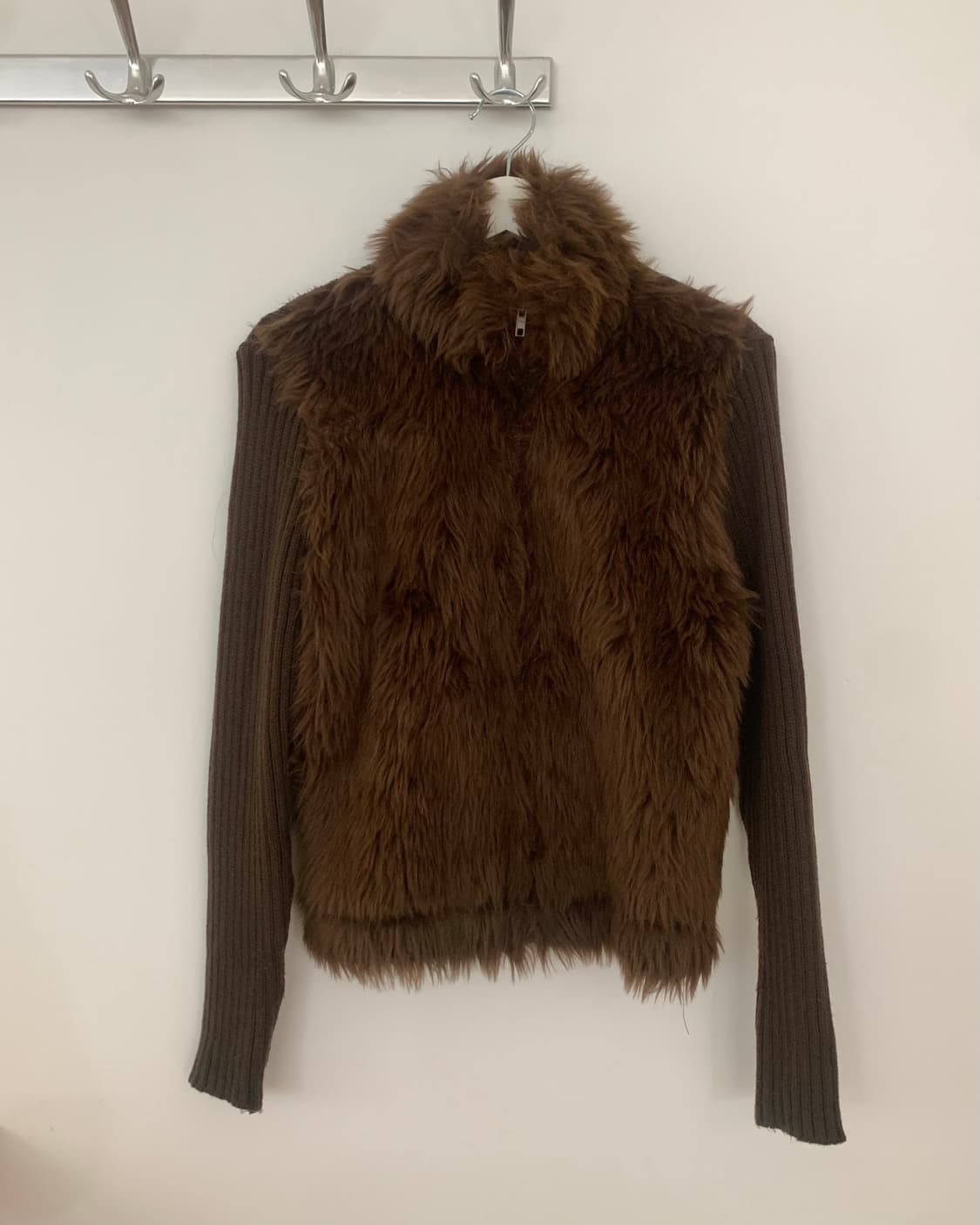 Brown fur cardigan 상품이미지1