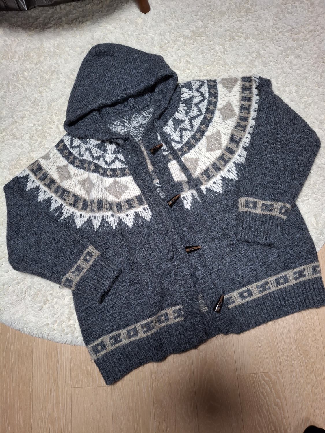 (마지막특가) 바인드 니트 후드가디건 상품이미지1