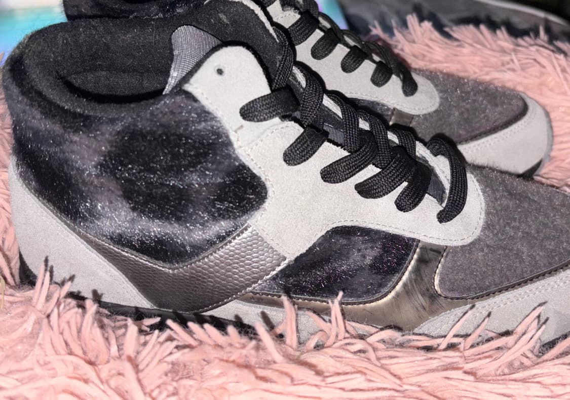 y2k 갸루깔 MLB 실버&블랙 겨울 털 슈즈 상품이미지5