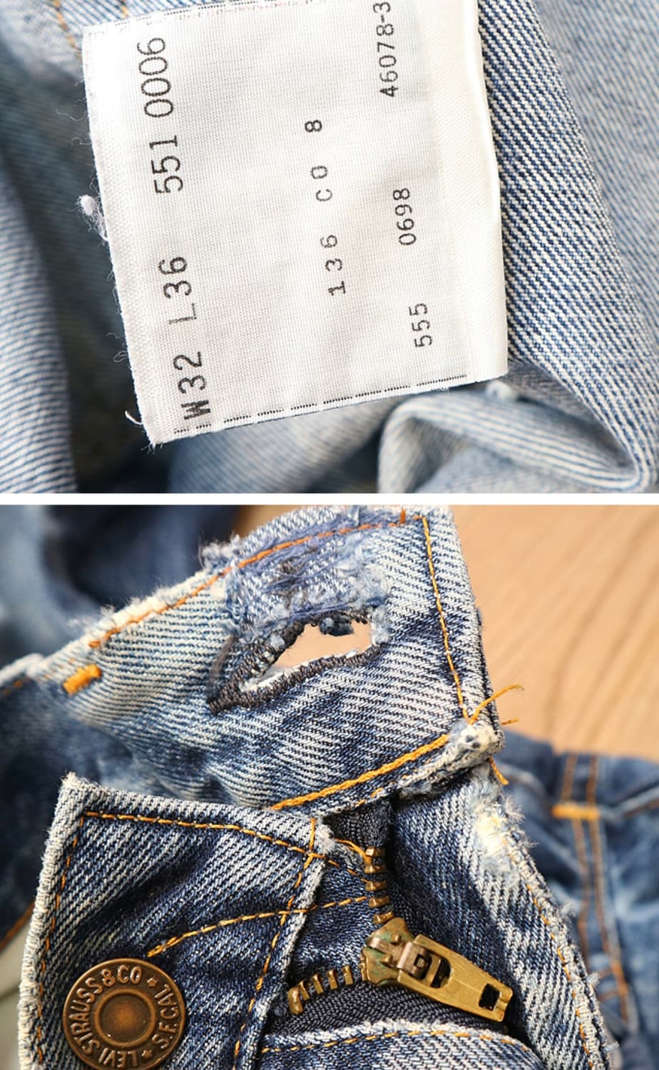 미국산 LVC LEVIS 리바이스 551ZXX 빅E 빈티지
셀비지 데님 상품이미지9