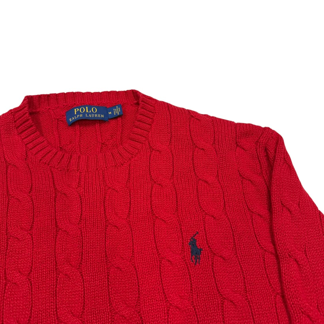 폴로 랄프로렌 꽈배기 케이블 니트 레드 M 상품이미지2