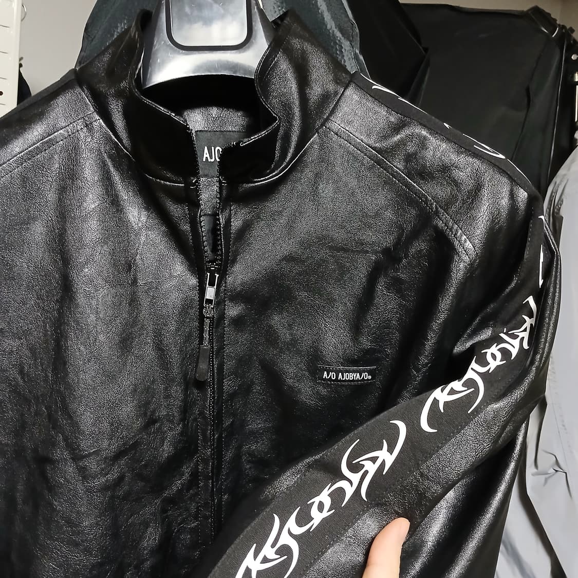 아조바이아조 레더 트랙 박시핏 자켓 가죽 상품이미지1