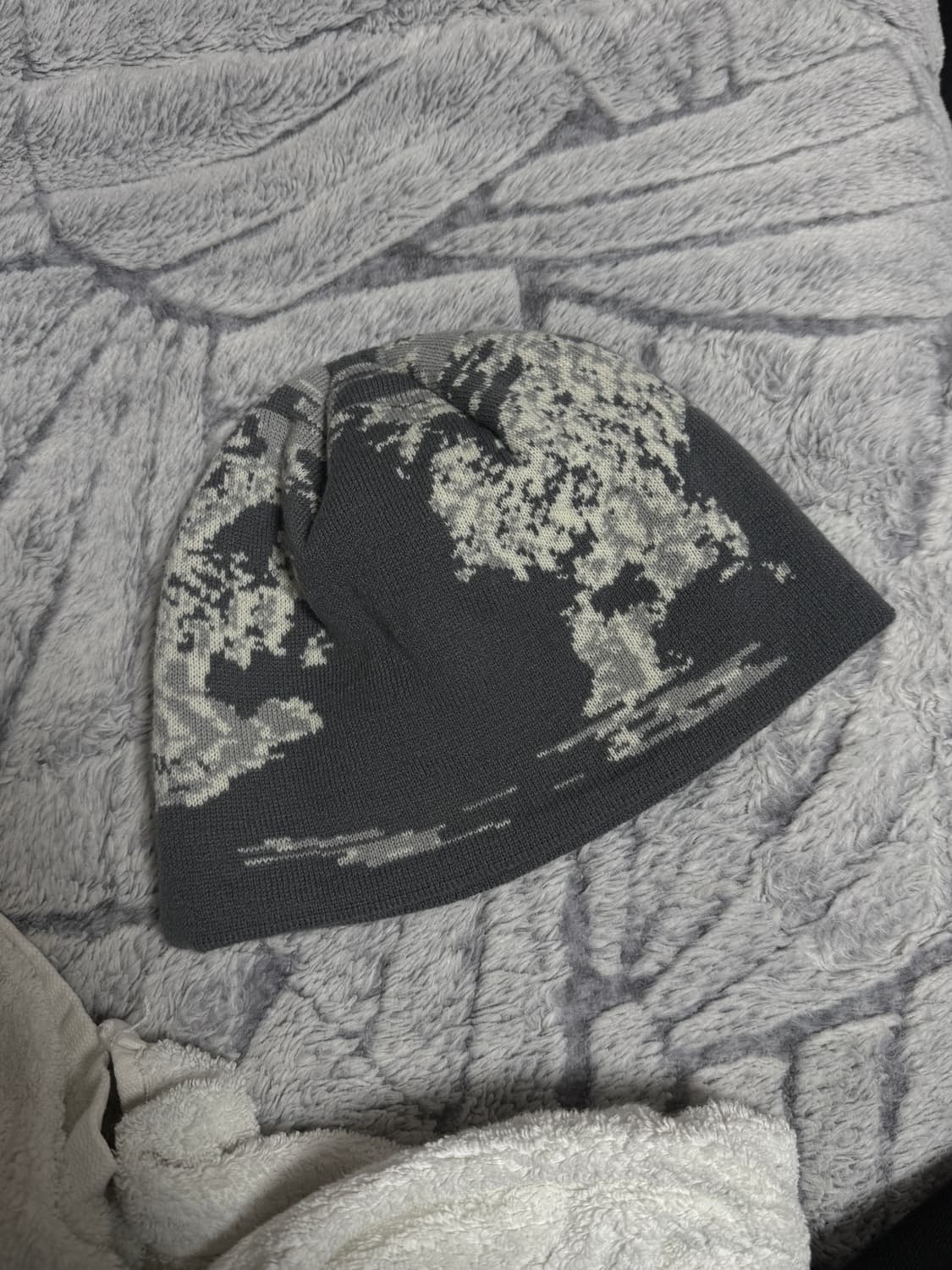 나체 자카드 비니 블랙 FLOW JACQUARD BEANIE 블루그레이 상품이미지2