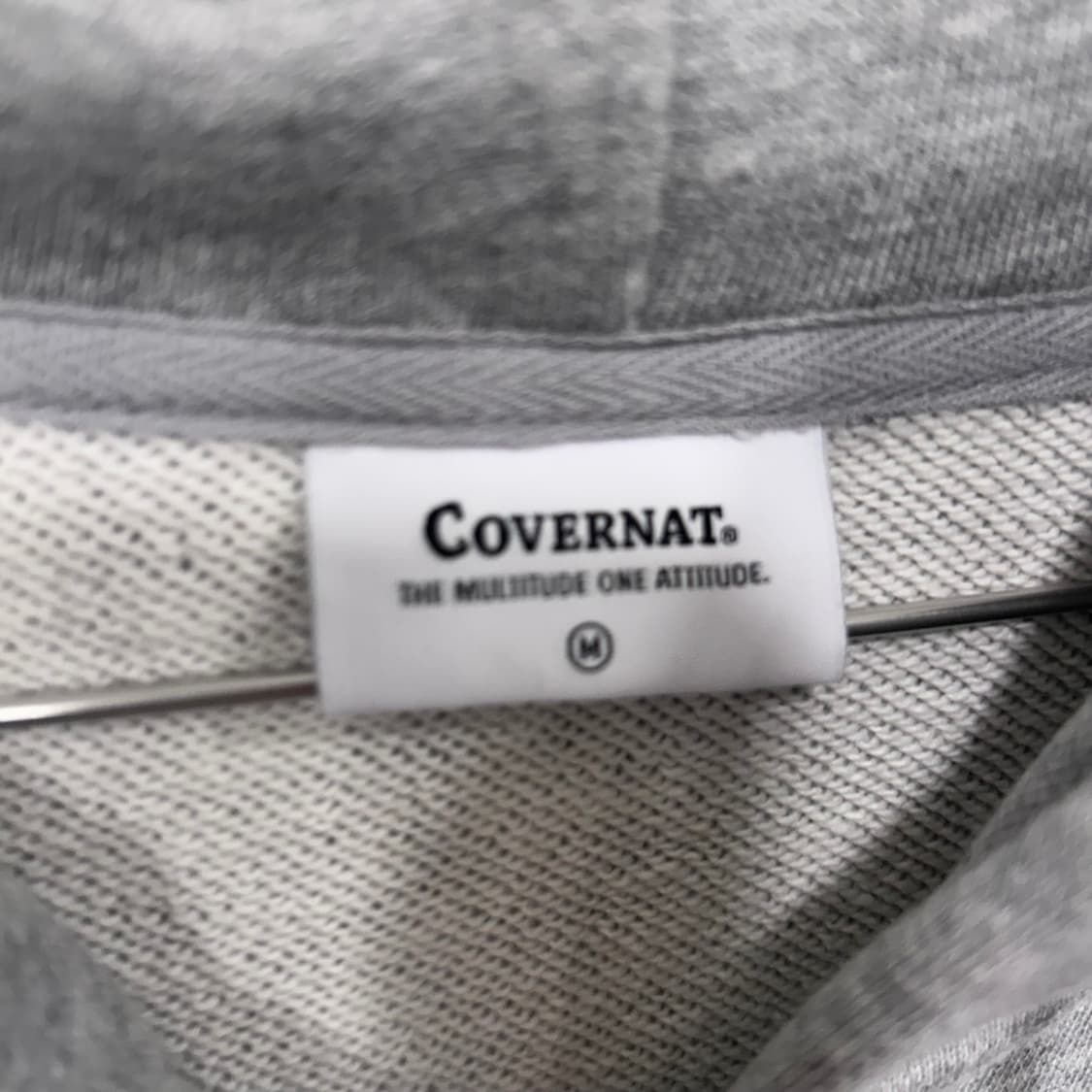 커버낫 스몰로고 헤비코튼 오버핏 후드집업 상품이미지3