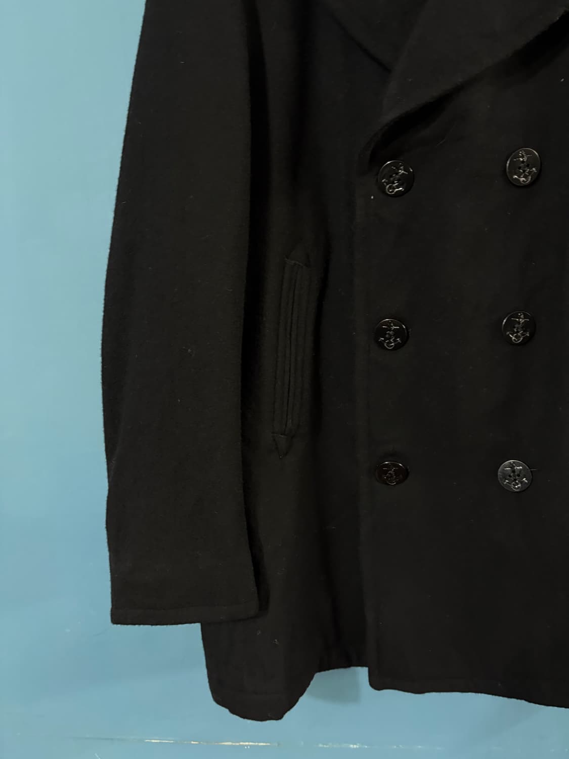 90's USN 6 Button Pea overcoat. 상품이미지4