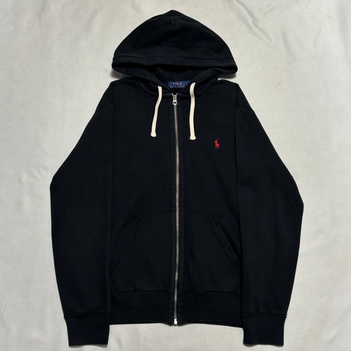 M 폴로랄프로렌 레드 포니 블랙 후드 집업 상품이미지2