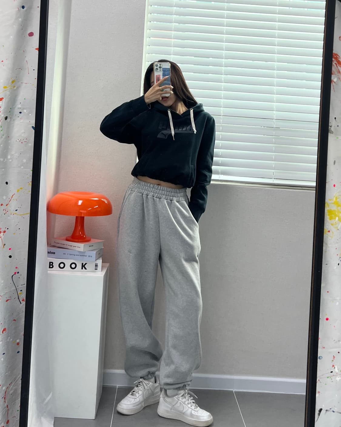 (WOMEN)퓨마 크롭 후드-M1418 상품이미지5