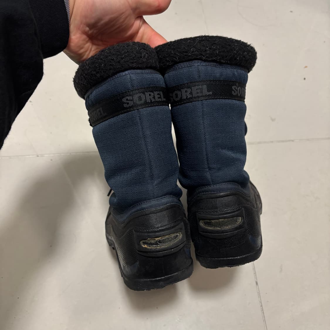 정품 소렐 네이비 블랙 양털 방한 부츠 245 상품이미지7