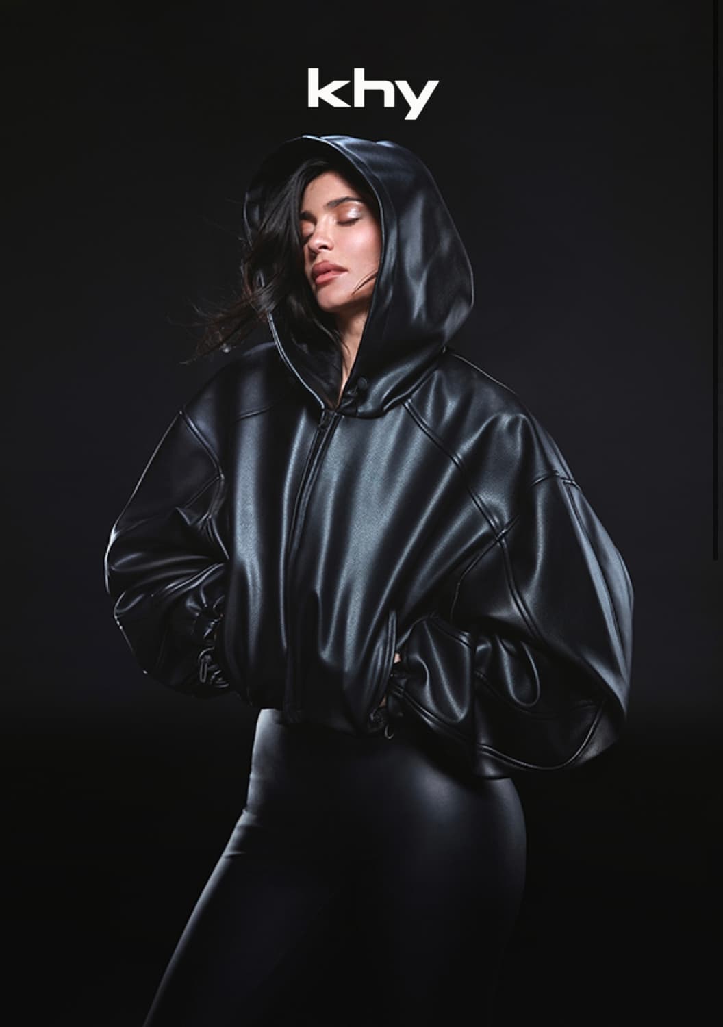 KHY faux leather hooded jacket (XS) 상품이미지1