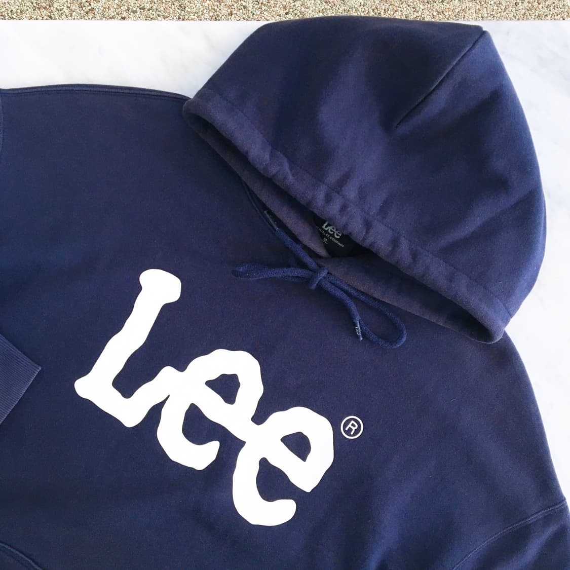 에이징 네이비 기모 후드 티셔츠 / 남자 110 상품이미지2