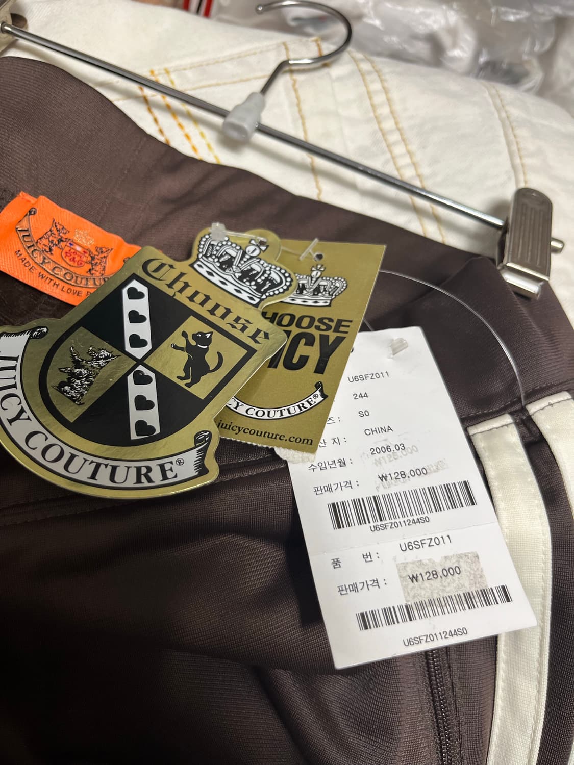 쥬시꾸뛰르 반바지 브라운 새상품 S 상품이미지3