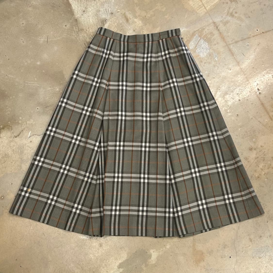 버버리 그린노바체크 롱 스커트 상품이미지2