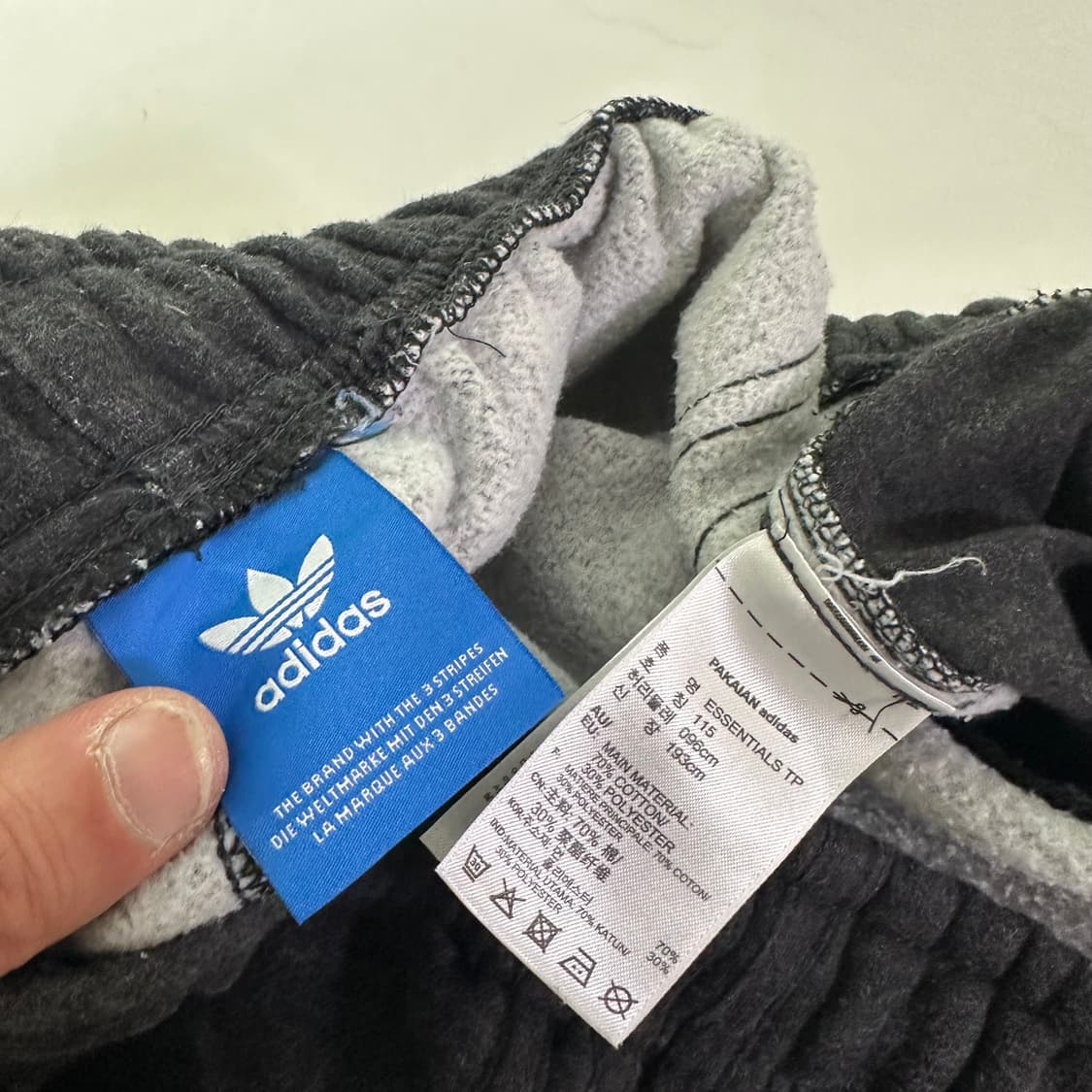 XXL 아디다스오리지날 챠콜 레귤러핏 3스트라이프 코튼 트랙팬츠 상품이미지5