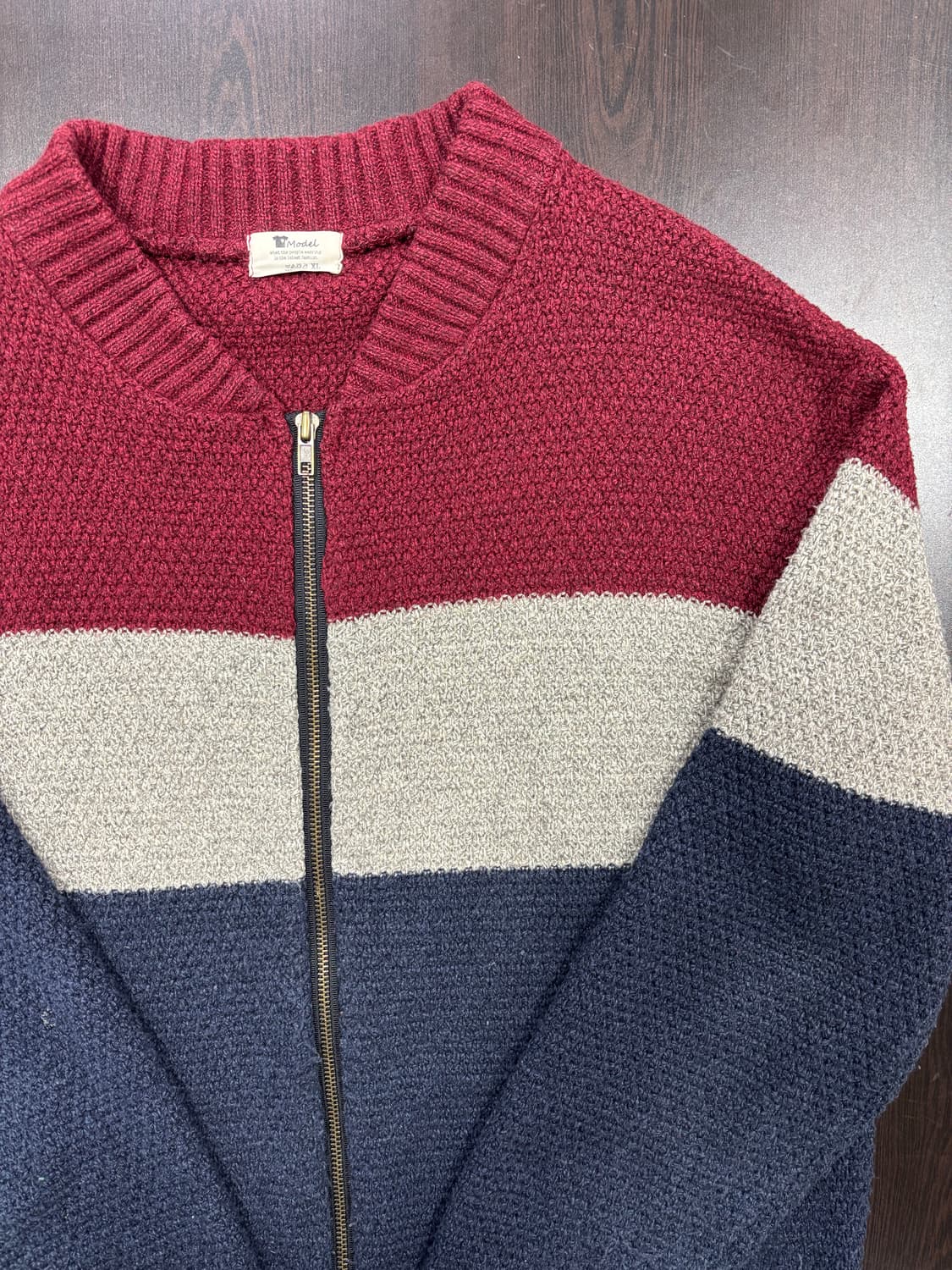 단가라 니트 집업 가디건 상품이미지3