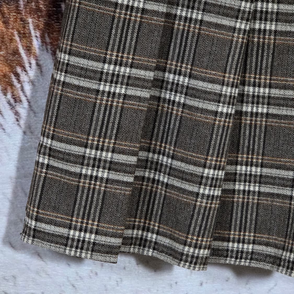 브라운 타탄체크 플리츠 미니 스커트 상품이미지6