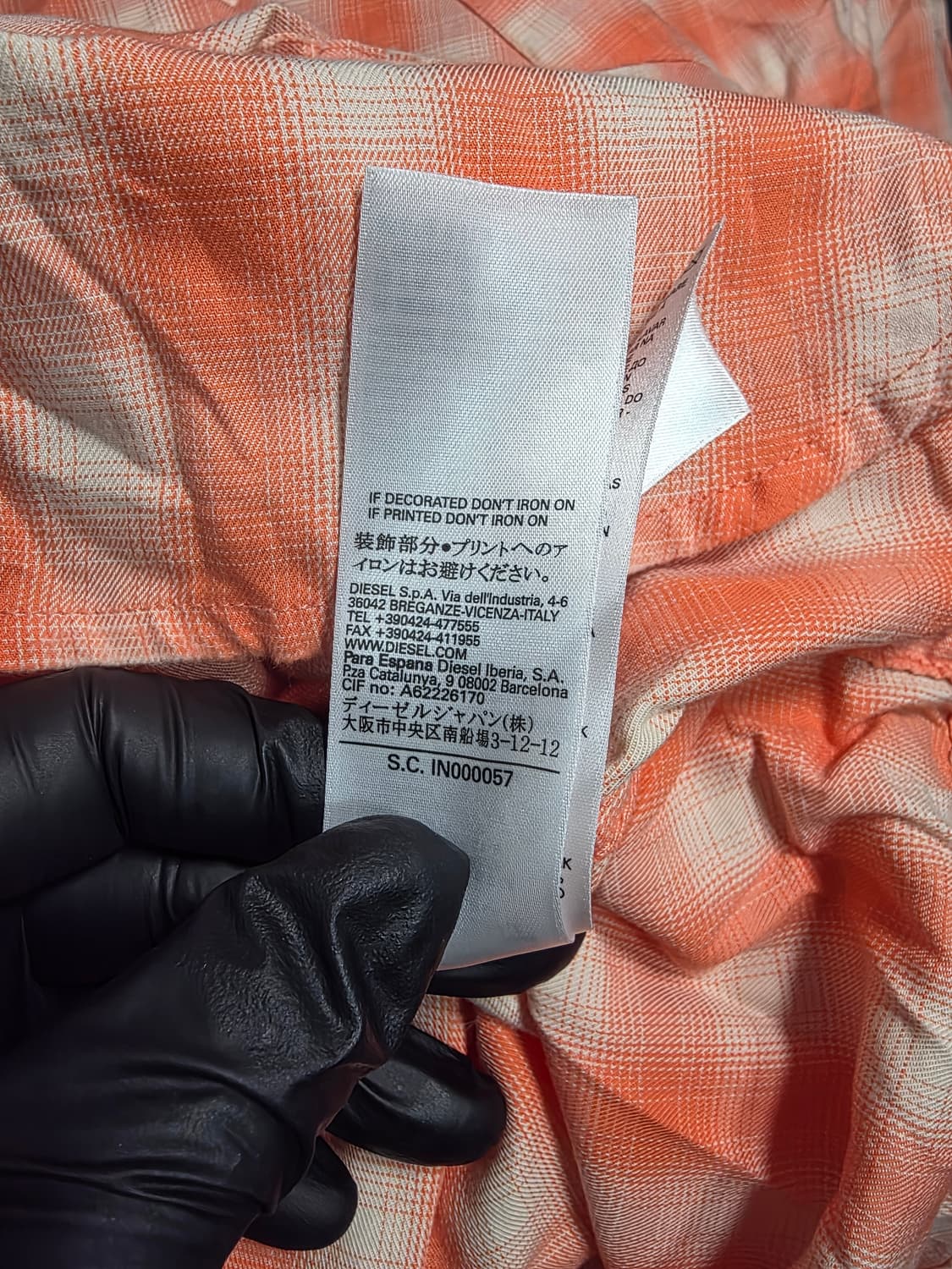 Diesel 디젤 오렌지 체크 셔츠 95~100 (스트릿) 상품이미지6